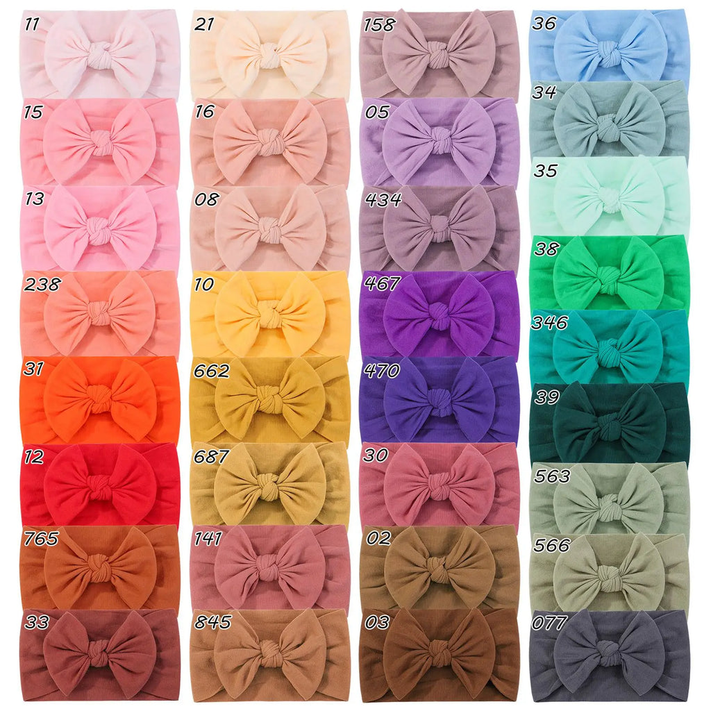 Bandeau Nœud Bébé Fille Élastique Large – Turban Headband Accessoire Cheveux 48 Couleurs