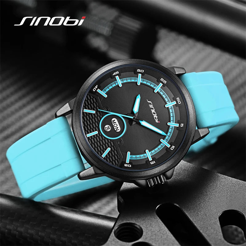 Montre Homme SINOBI Sport Quartz – Calendrier Semaine Fashion Top Brand Cadeau