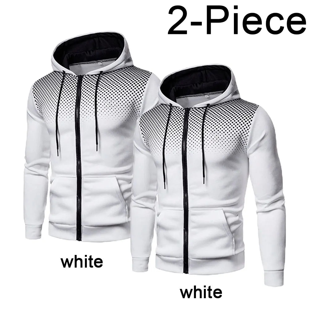 Ensemble Homme Polaire Couleur Unie Sweat Zippé + Pantalon + Bonnet Casual Sport Style Américain Européen Automne Hiver Confortable – Set 3 Pièces Premium | Mode Homme Sport Premium