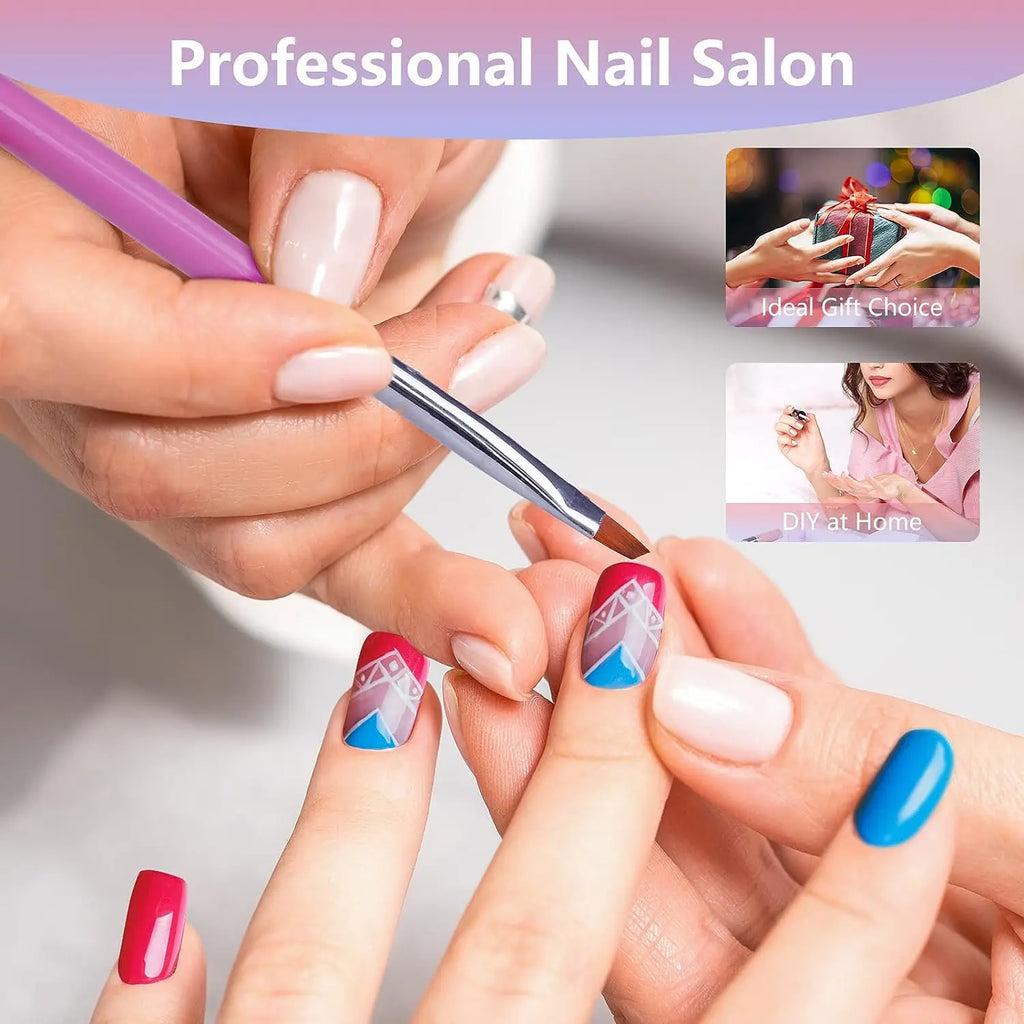 Set Pinceaux Nail Art Professionnel – Acrylique UV Gel Dessin & Dotting | Outils Manucure & Maquillage