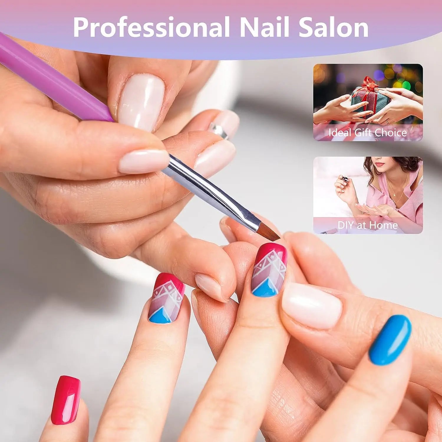 Set Pinceaux Nail Art Professionnel – Acrylique UV Gel Dessin & Dotting | Outils Manucure & Maquillage