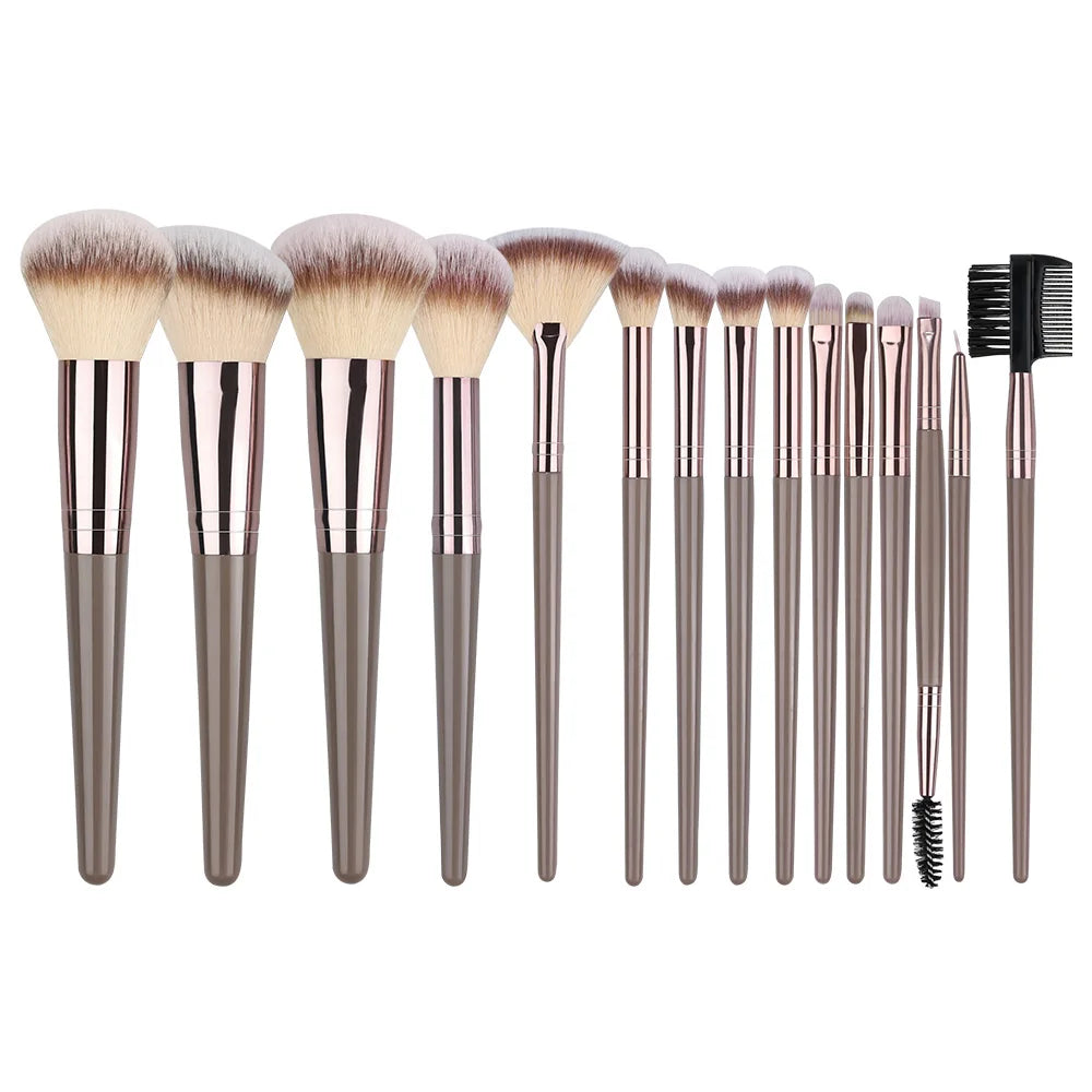 Set de Pinceaux de Maquillage Professionnel – Fond de Teint, Fard à Paupières, Correcteur & Blush | Doux & Soyeux