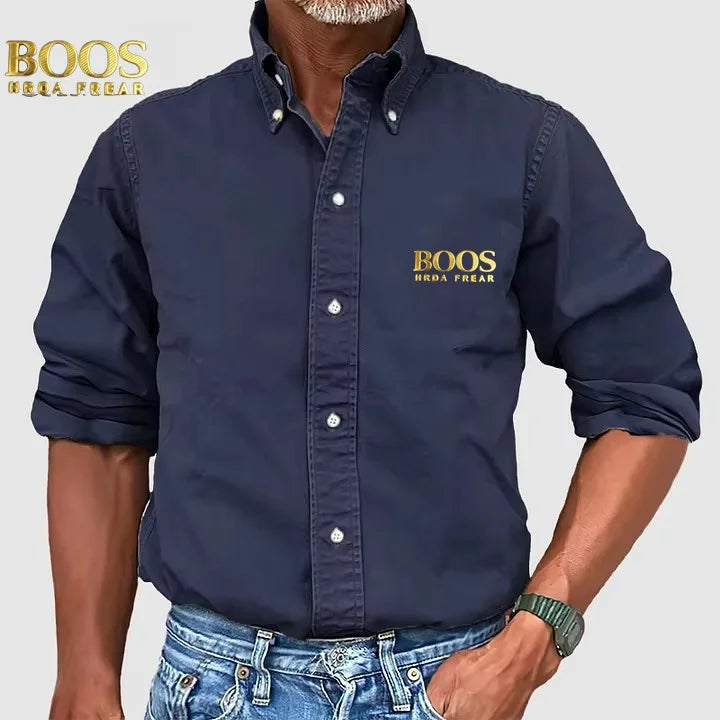 Chemise Homme Couleur Unie Col Boutonné 4 Saisons – Casual Business Urbain Polyvalent Raffiné | Mode Homme