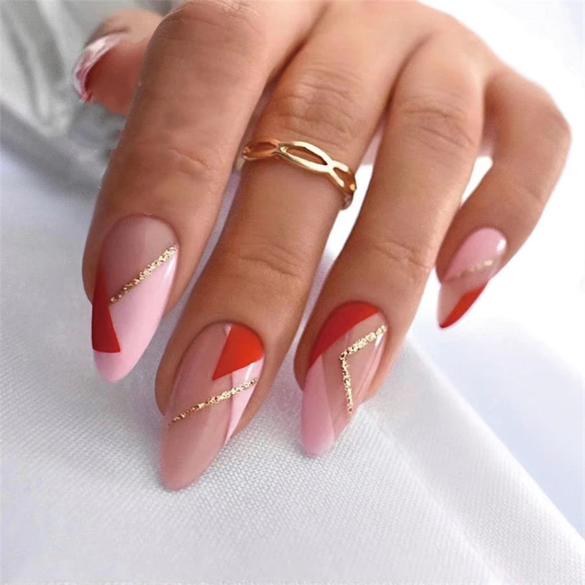 24 Faux Ongles Ballerina & Coffin Amovibles – Manucure Prête à Porter, Forme Amande & Coffin | Décoration Ongles Femme & Fille