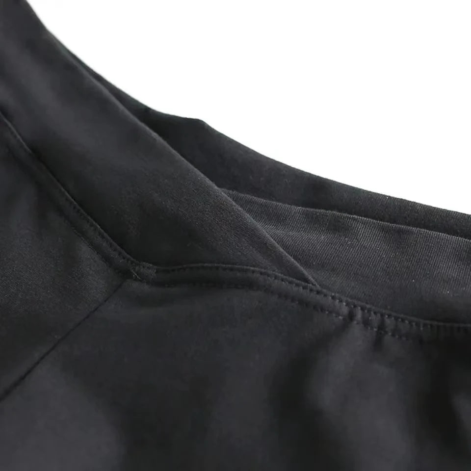 Kurze Damen-Sporthose Schwarz Ultra Kurz Hüfttief Eng Sexy – Koreanischer Stil Fitness Tanz Laufen | Sommer