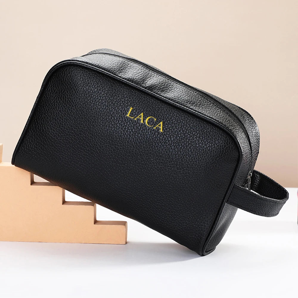 Trousse Toilette Homme Personnalisée – Grande Capacité Voyage Zipper | Cadeau Homme
