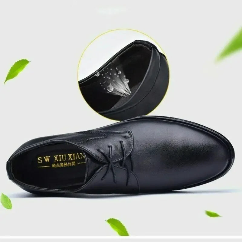 Derby Cuir Business Dress Homme 2025 – Casual Confortable Résistant Fourrure Chaussure