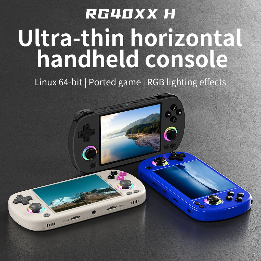 Anbernic RG40XXH Console Gaming Rétro Portable 4.0" – 64G, 5000+ Jeux Préchargés, Système Linux 64-bit | Emulateur Retrogaming