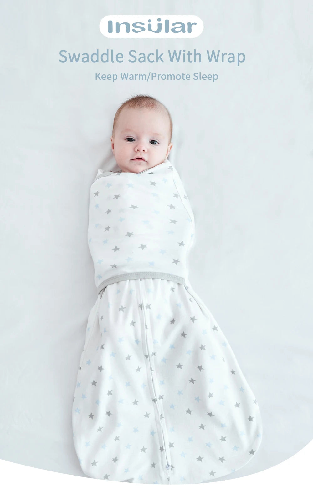 Gigoteuse Emmaillotage Bébé Anti-Sursaut – Couverture Swaddle Légère Toutes Saisons Nouveau-Né