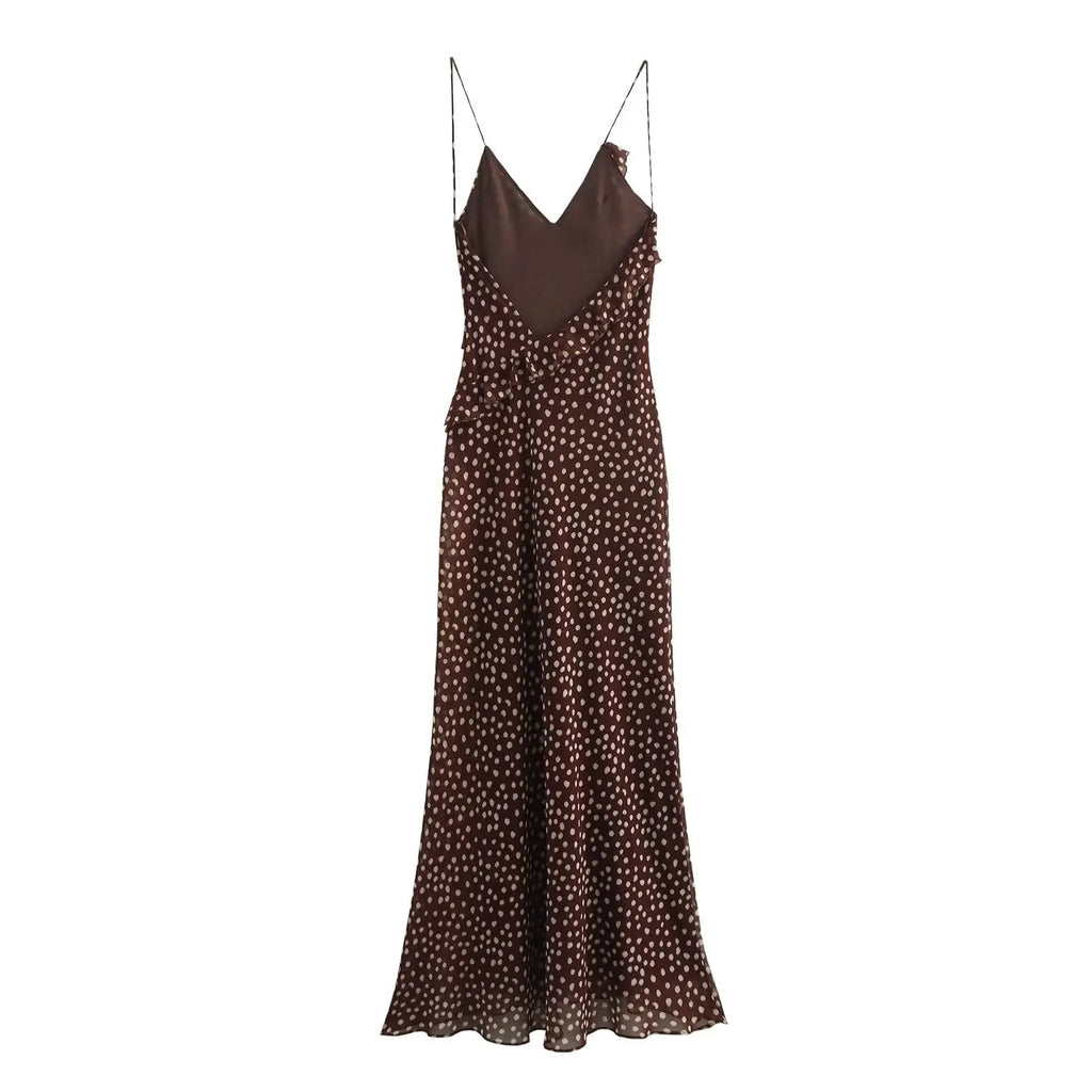 Robe Bretelles Femme À Pois Style Européen Américain Sans Manches Superposée Élégante – Robe Casual Chic Été | Mode