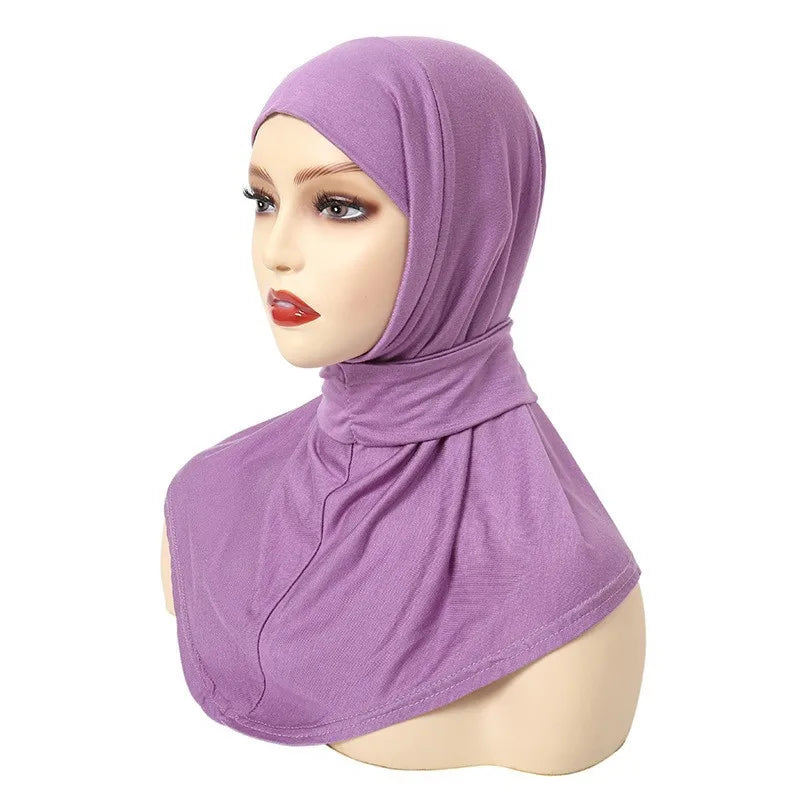Hijab Femme Prêt-à-Porter Classique Bouton-Pression – Couvre-Chef Intégral Foulard & Turban Musulman