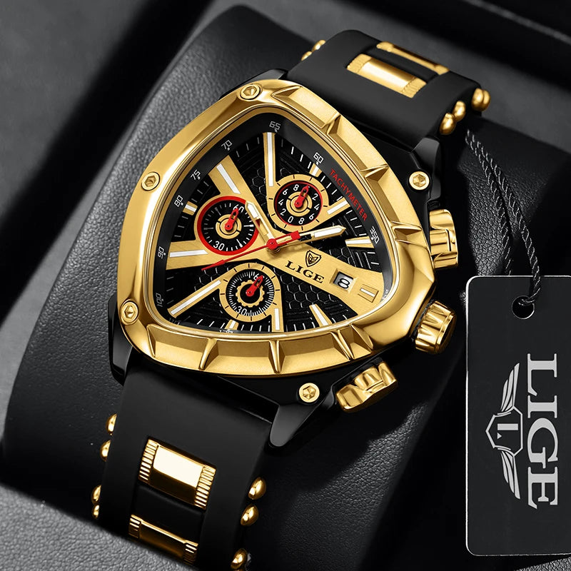 Montre Homme LIGE Chronographe Militaire Sport Armée Quartz Étanche Luxe Bracelet Tendance | Montre LIGE Chronographe Militaire Premium
