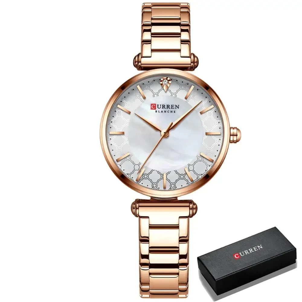 Montre Femme CURREN Luxe Quartz Japonais – Acier Inoxydable Étanche Élégante Fashion
