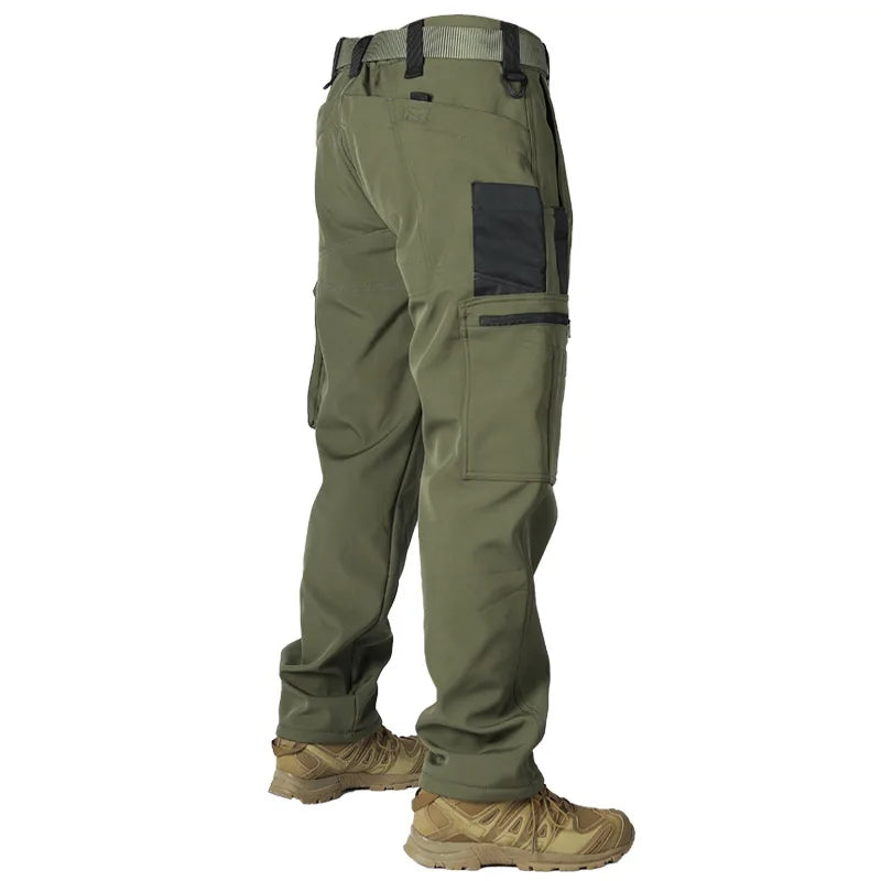 Herren Taktische Fleece Softshell Cargohose Multipocket Outdoor Wandern Sport Militär Warm Herbst Winter Arbeit – Premium Tactical Hose Allrounder | Outdoor Mode Premium Herren