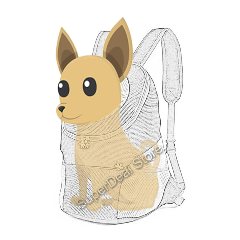 Sac à Dos Transport Chien Chat Randonnée – Respirant Réglé Bandes Réfléchissantes Sécurité