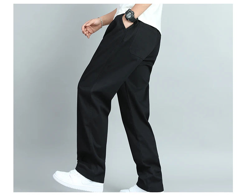Herren Übergrößen Hose Baumwolle Casual Loose Fit Gerader Schnitt Cargohose – Sommer Herbst | Herrenmode Bequem