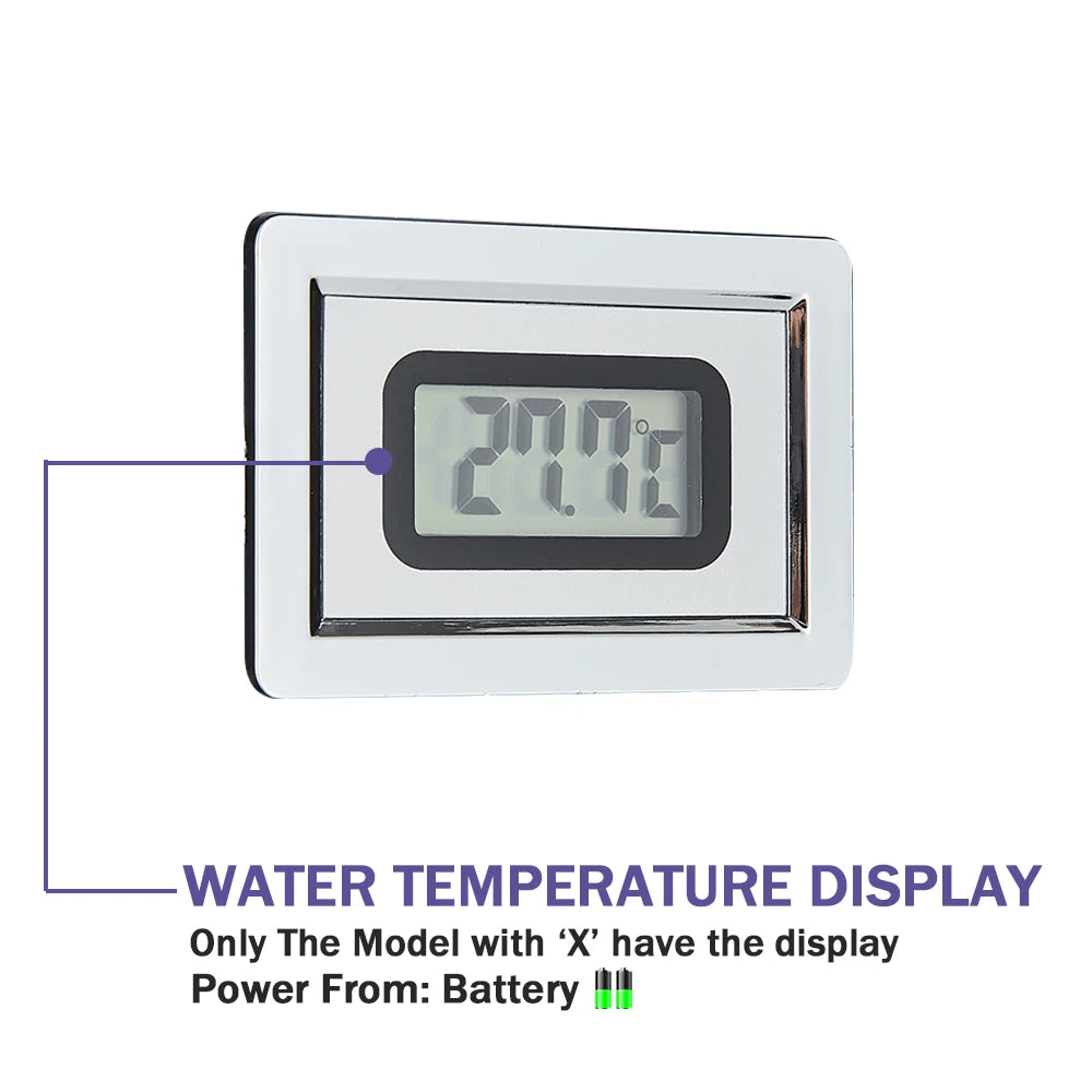 Rozin Colonne Douche Noire LED – 5 Modes dont Jets Massage & Cascade, Pluie, Affichage Digital | Panneau SPA Salle de Bain