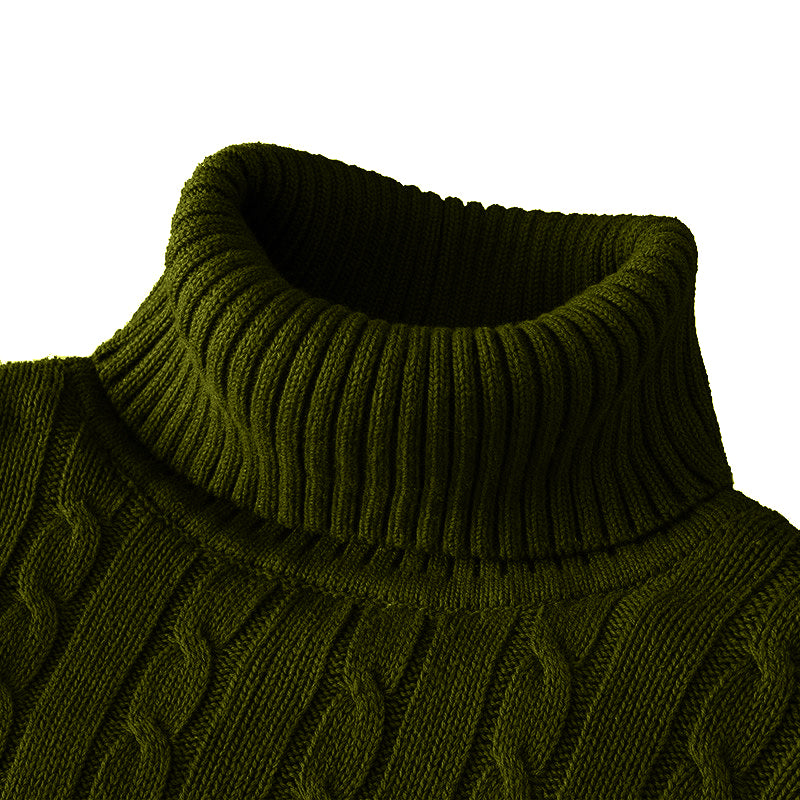 Pull Col Roulé Homme Casual Tricoté Laine Chaud Confortable Jumper Rollneck Hiver Tendance Élégant – Sweater Col Montant Premium Doux | Mode Homme Hiver Premium