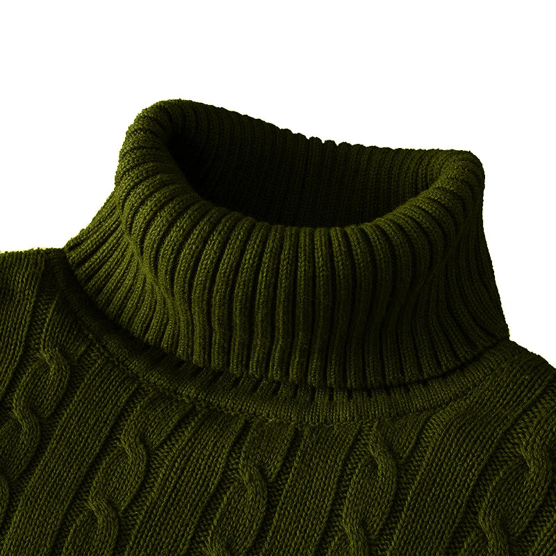 Pull Col Roulé Homme Casual Tricoté Laine Chaud Confortable Jumper Rollneck Hiver Tendance Élégant – Sweater Col Montant Premium Doux | Mode Homme Hiver Premium