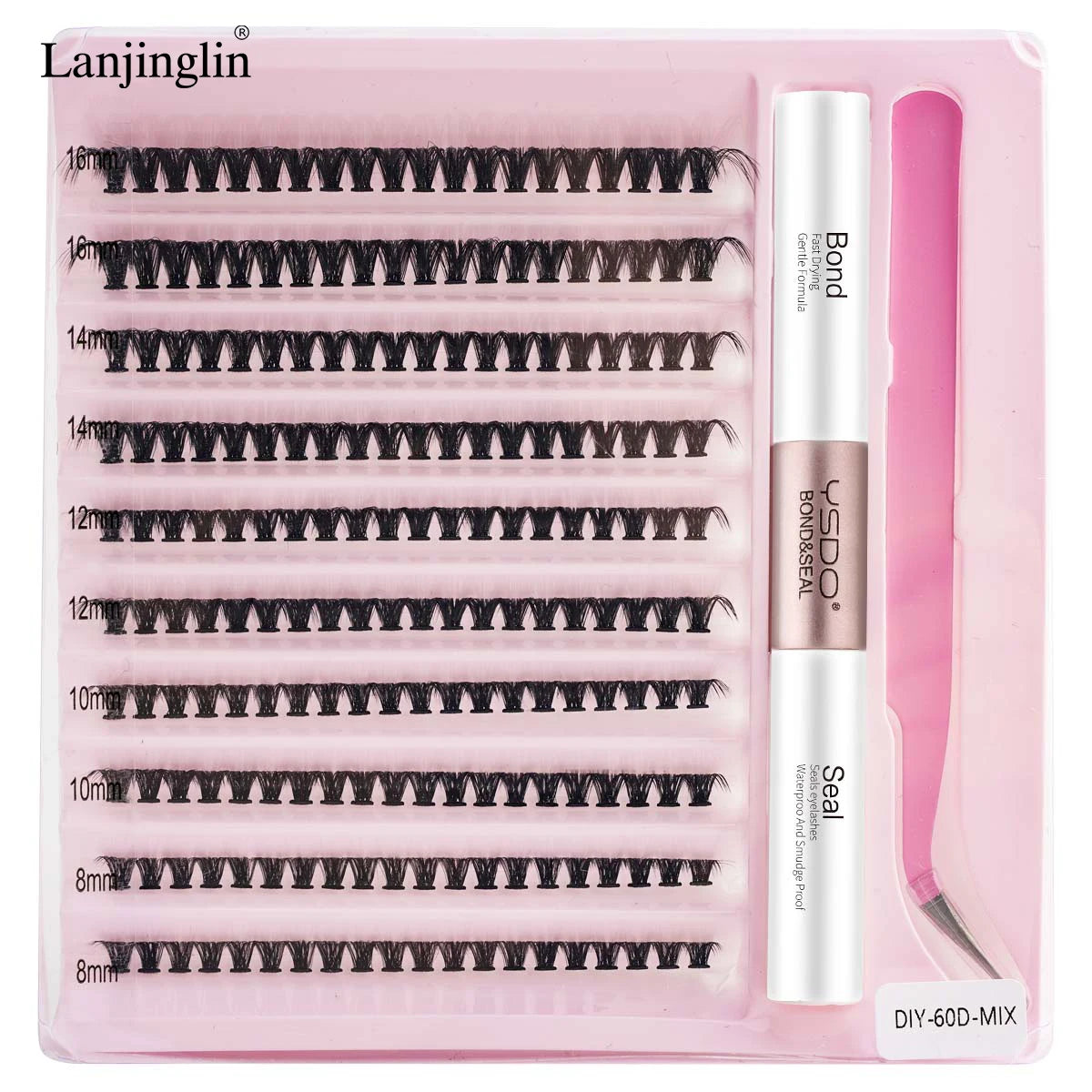 Kit Extension Cils DIY 160-200 Pcs – Cils Individuels Cluster avec Colle & Scellant | Faux Cils Maquillage