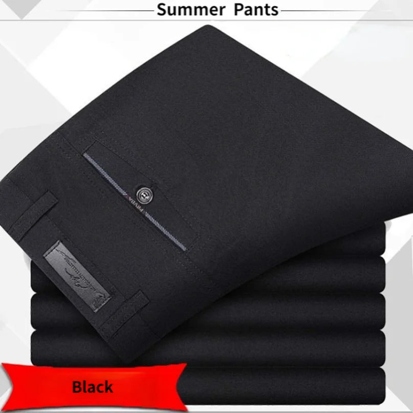 Pantalon de Costume Homme Haute Qualité Taille Haute Classique Business Casual Été Printemps Automne – Pantalon Élégant Professionnel | Mode Homme Premium