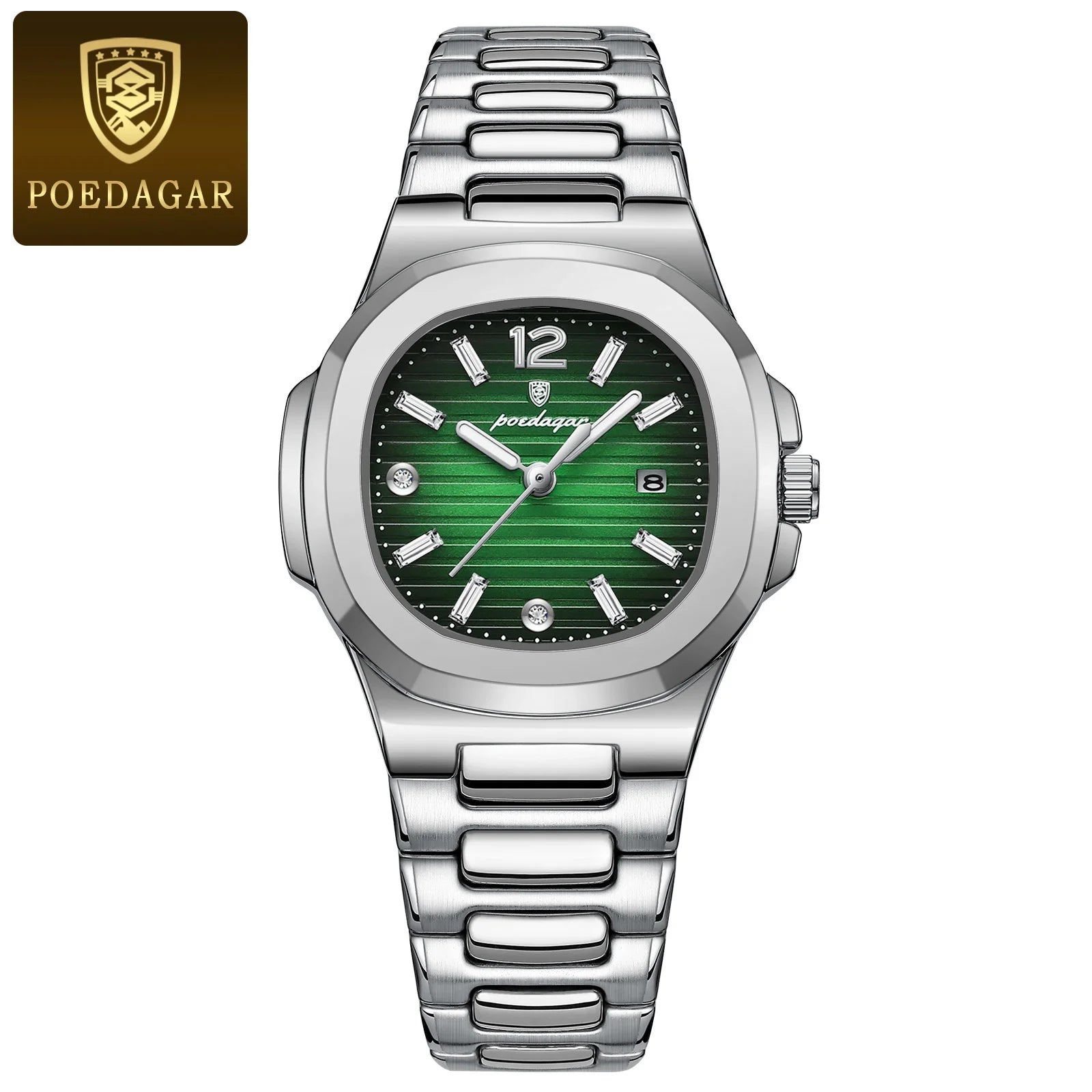 Montre Femme POEDAGAR Carrée Fashion Quartz – Lumineuse Étanche Date Luxe Haute Qualité