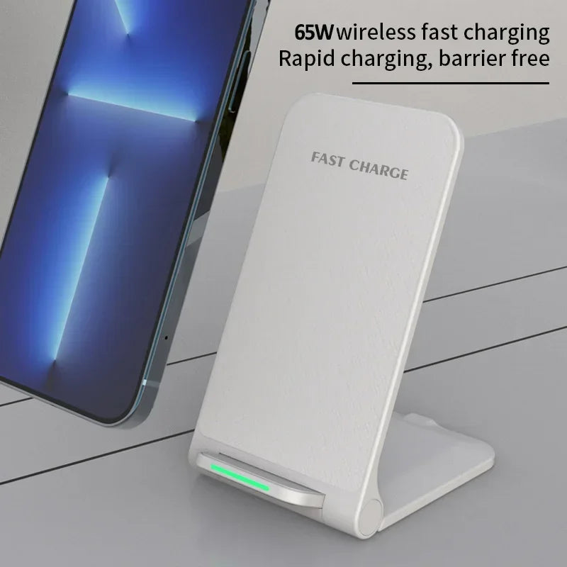 Chargeur Sans Fil 30W Pliable Stand – iPhone 14 13 12 11 Samsung S21 S20 Charge Rapide