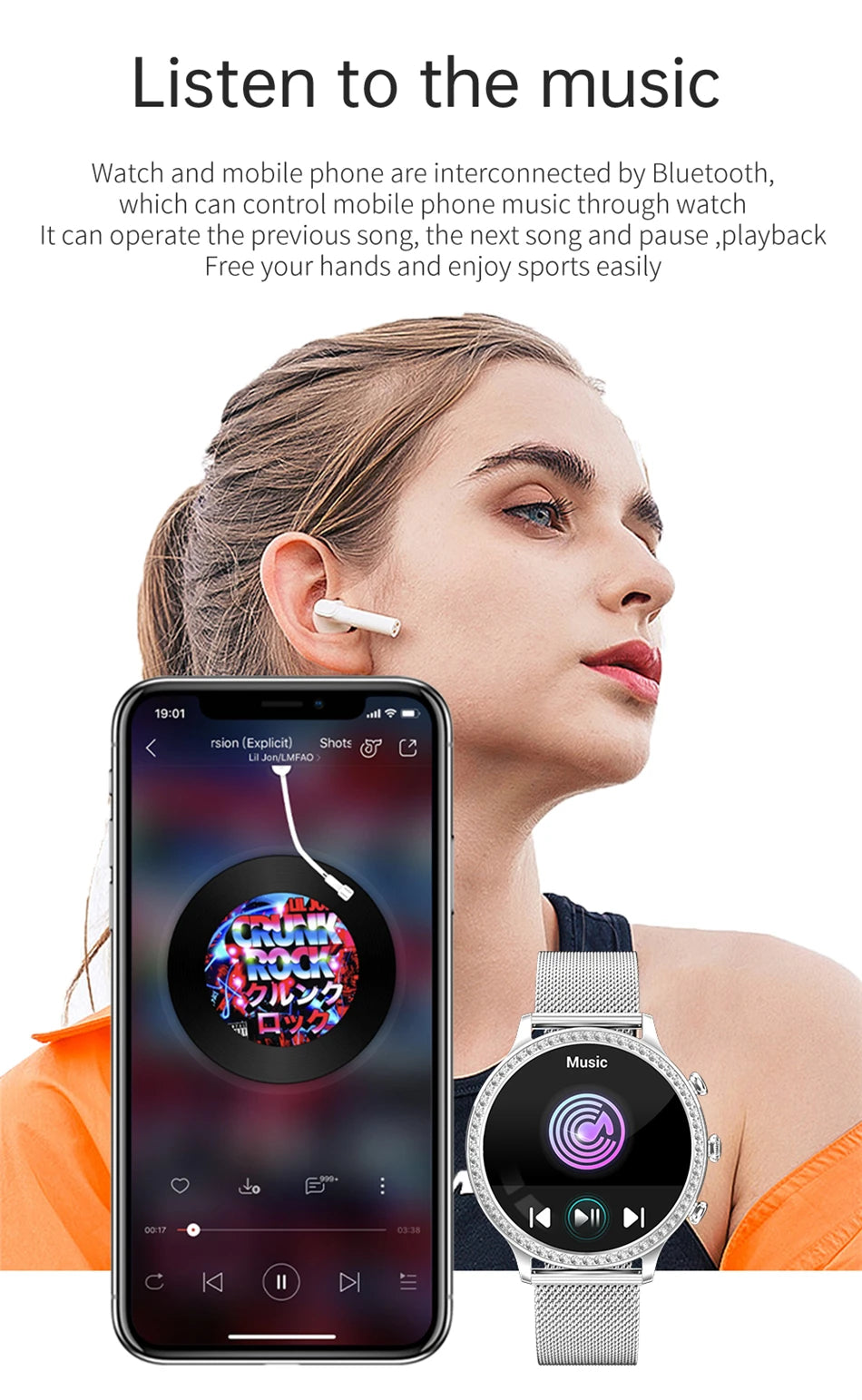 Montre Connectée Femme LIGE 2026 – Appels Bluetooth, Cadran Personnalisable & Suivi Cardio | Étanche Sport & Fitness | Cadeau Femme