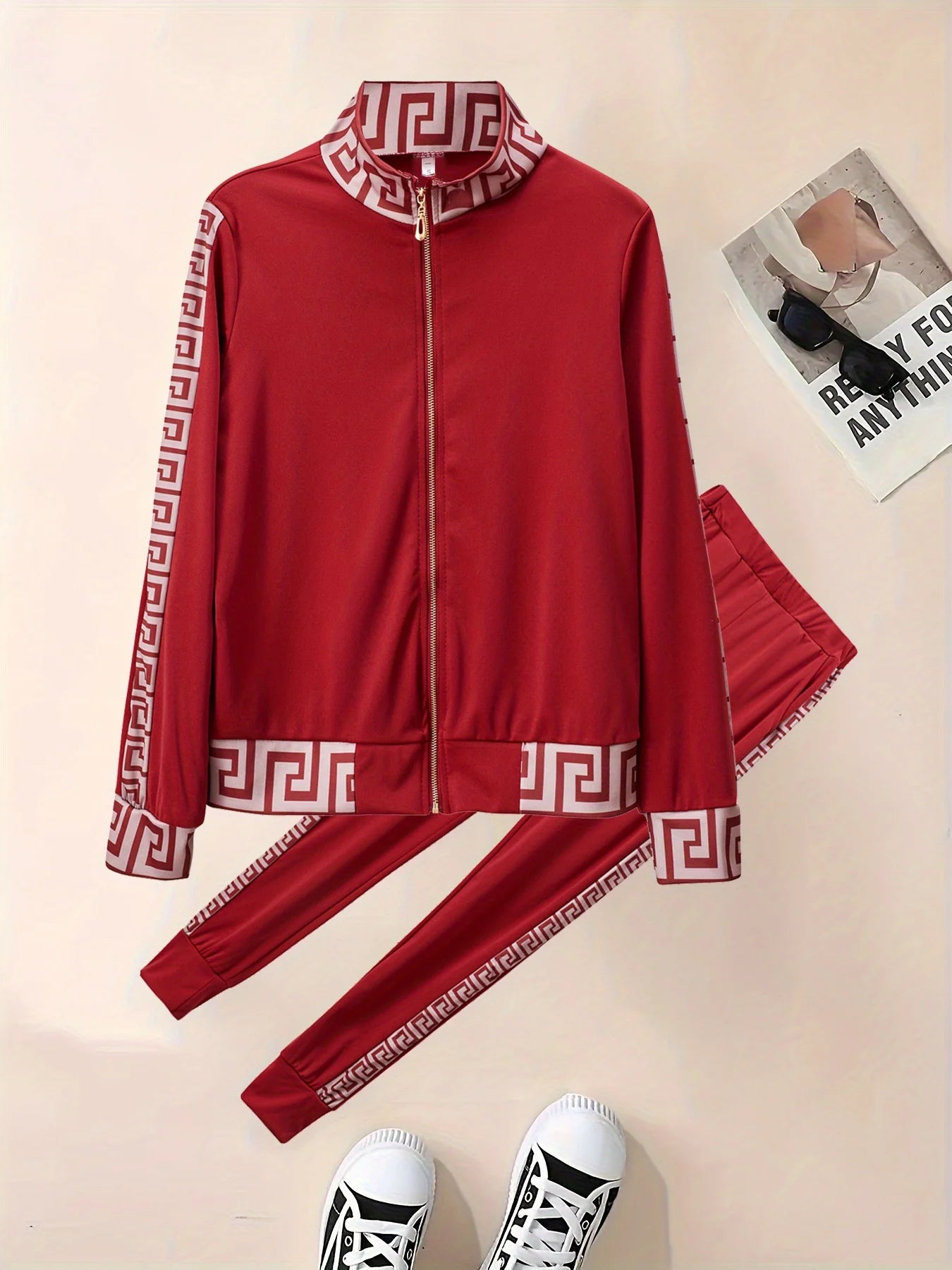 Ensemble 2 Pièces Femme Imprimé Coutures – Style Américain Casual Décontracté | Tendance 2025