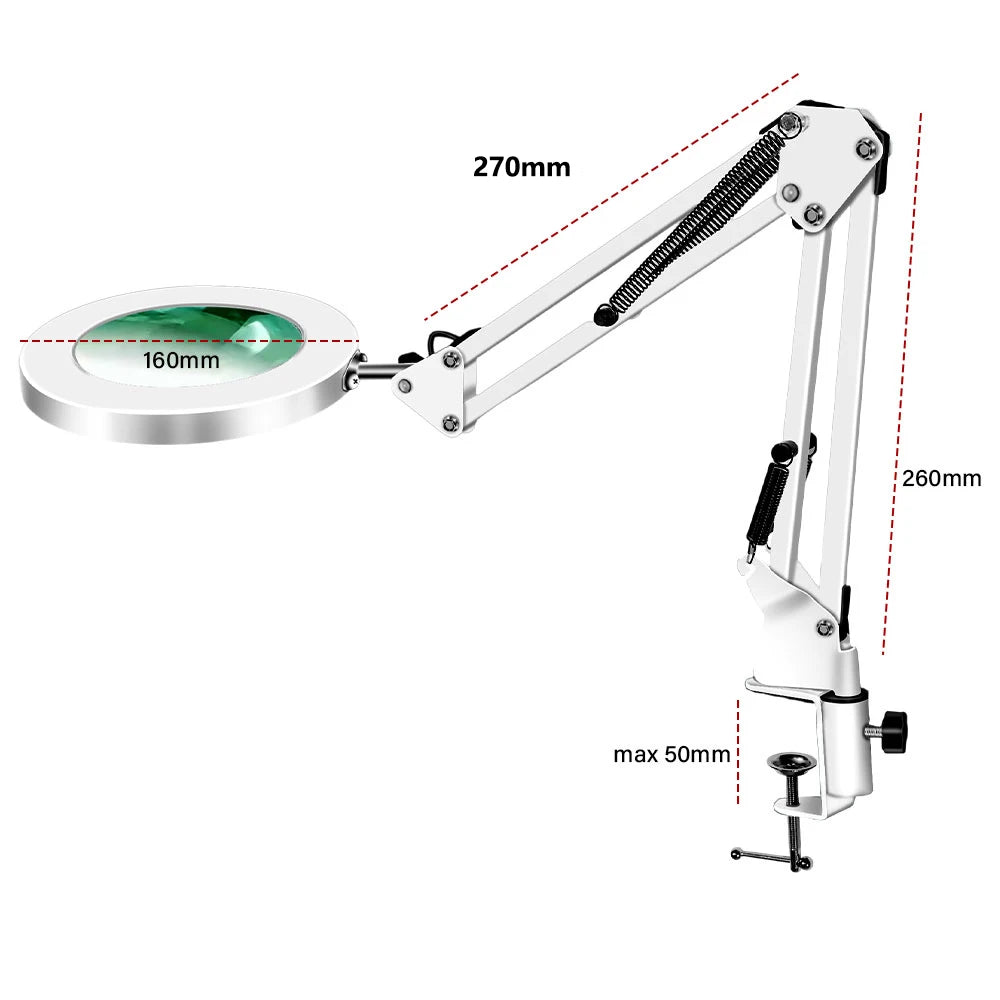 Loupe Lumineuse 72 LED USB 8X/10X – 3 Couleurs LED | Soin Beauté, Esthétique & Atelier | Lampe Loupe Professionnelle