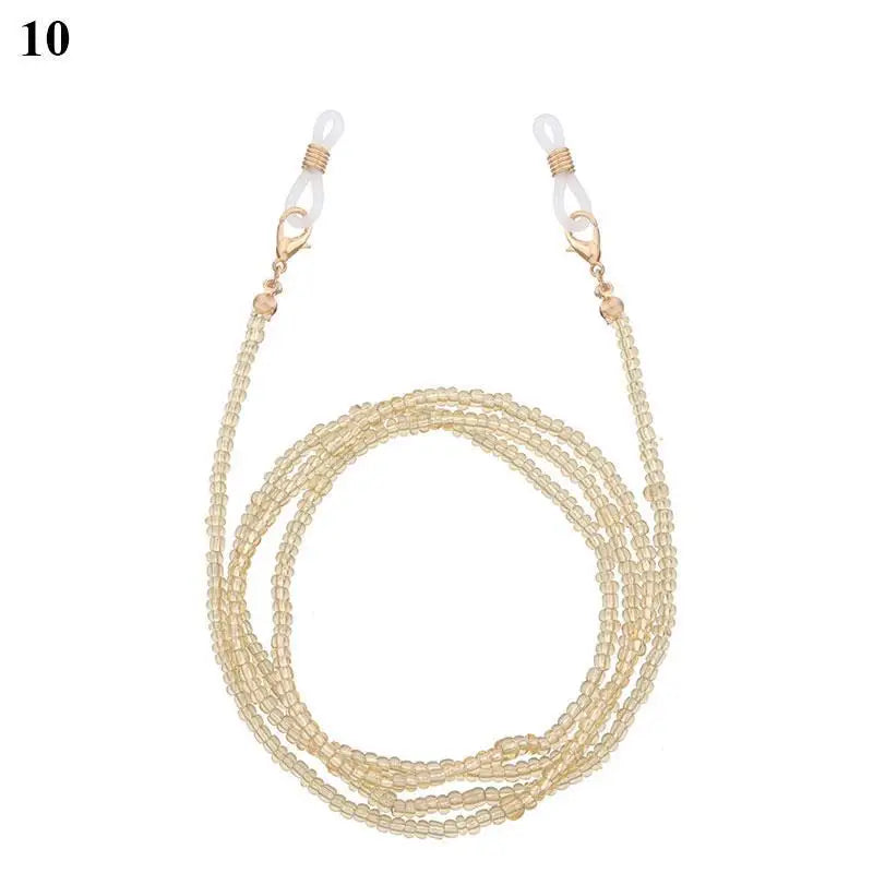 Chaîne Masque & Lunettes Bohème Perlée - Lanyard Anti-Glisse Femme