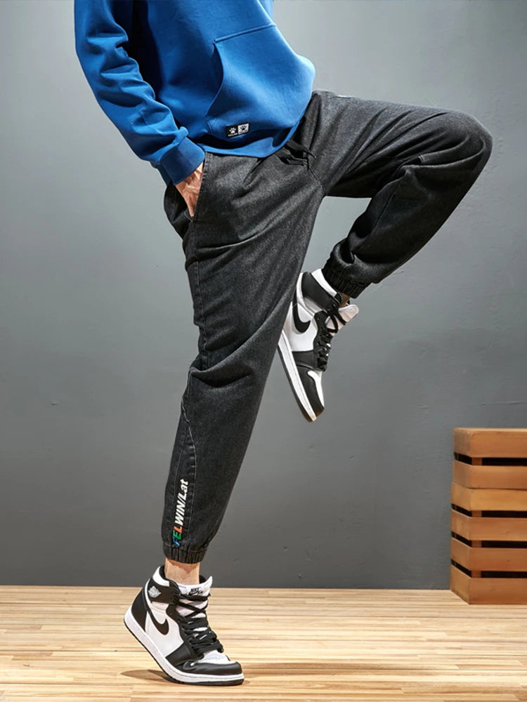 Jean Jogger Homme Grande Taille 6XL 7XL 8XL Streetwear Noir Bleu Cargo Denim Élastique Coton Taper Baggy – Casual Tendance | Mode Homme XXL