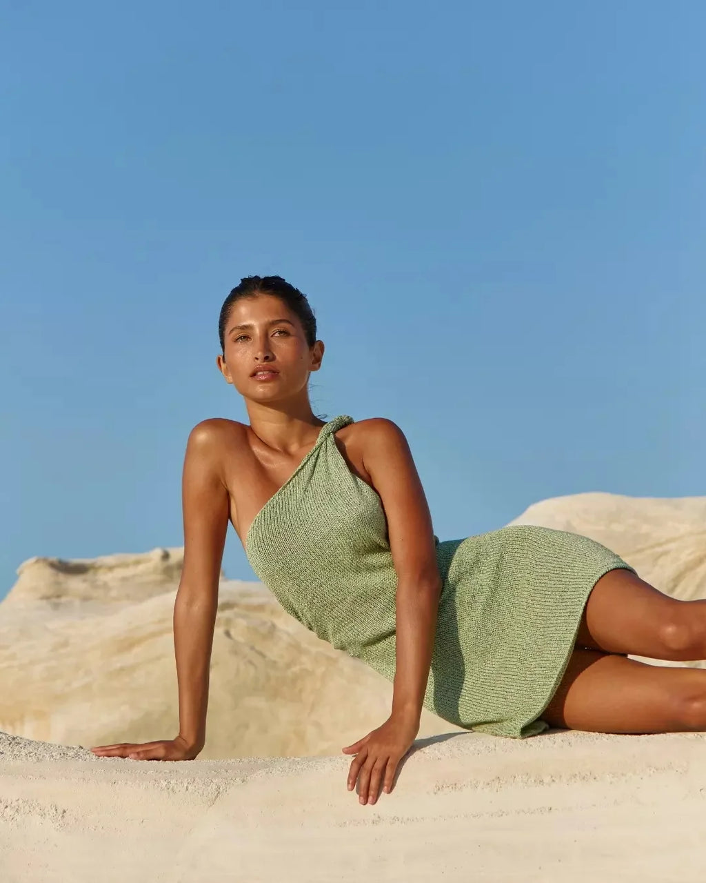 Robe Mini Tricotée Femme Une Épaule Col Halter Sexy Plage Soirée – Pareo Maillot Cover Up Chic Été | Mode Beachwear