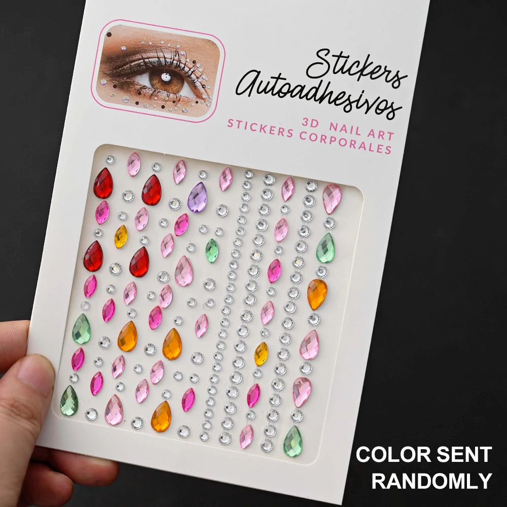 900 Strass Perle Visage 3/4/5mm – Stickers Autoadhésifs Waterproof | Bijoux Maquillage Mariage & Fête