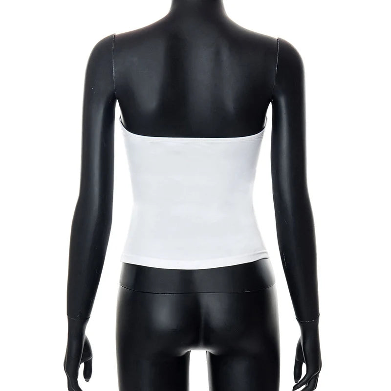 Bustier Corset Femme Y2K Sans Bretelles Épaules Dénudées Tube Top Sexy Slim – Été & Streetwear
