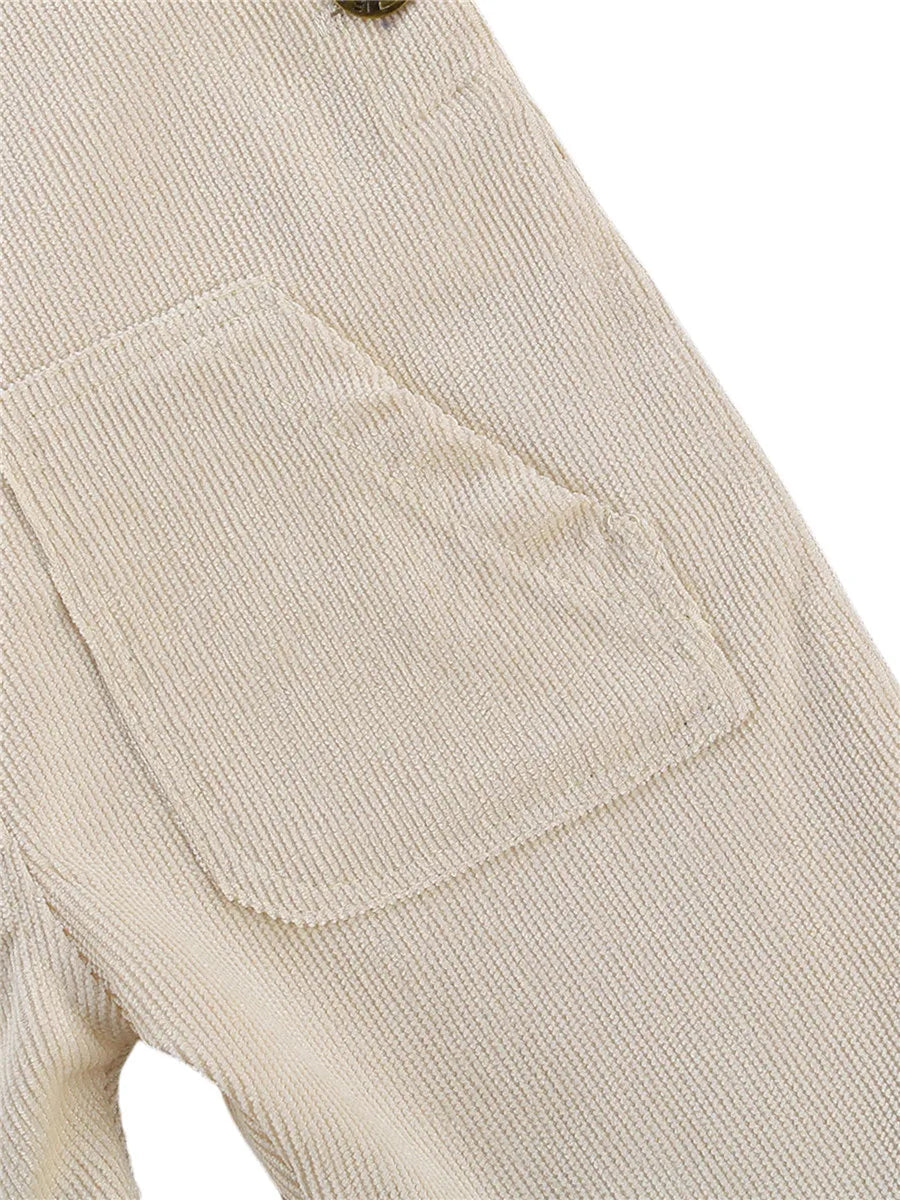 Salopette Bébé Unisexe Bretelles Boutons Couleur Unie – Combinaison Toddler Garçon Fille 0-24 Mois