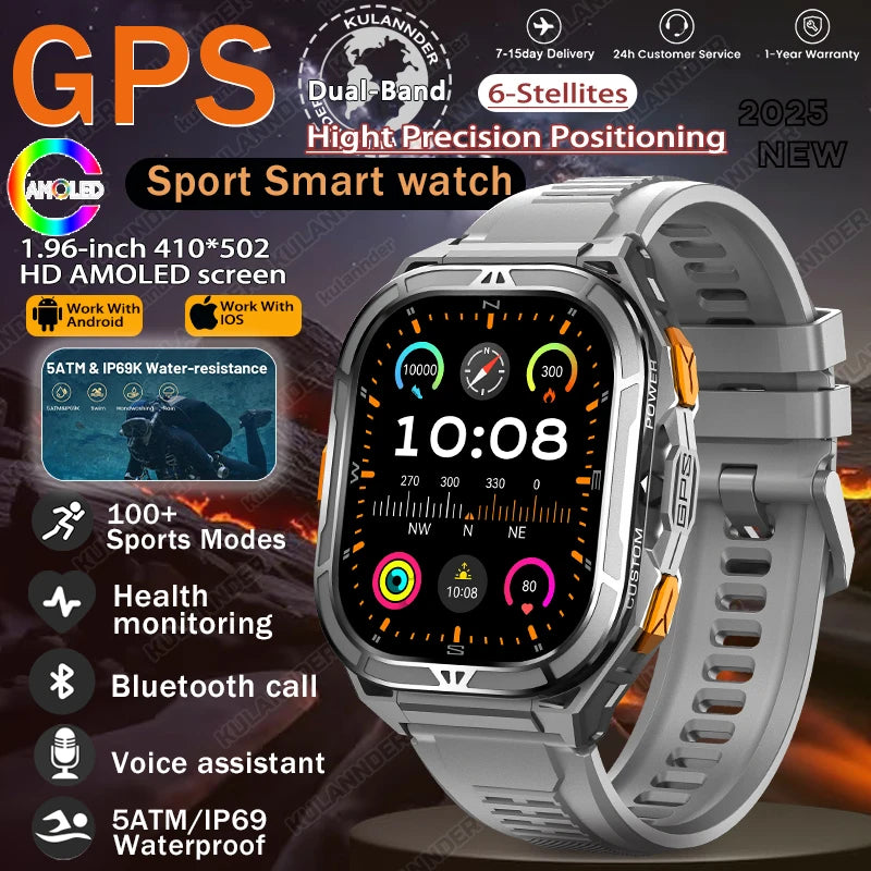 Smartwatch XIAOMI Sport GPS Kompass Anruf BT Höhenmesser Gesundheit – Wasserdicht 3ATM Schwimmen