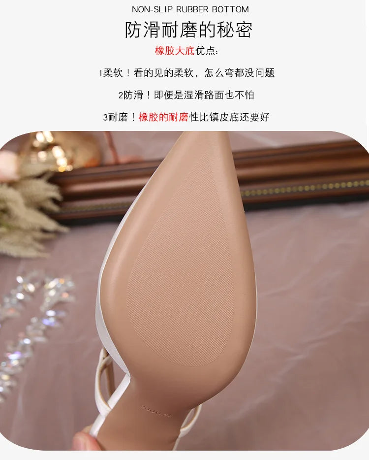 Escarpins Mariage Blanc Stiletto Demoiselle d'Honneur 2025 – Bout Pointu 6.5/8.5CM Pumps
