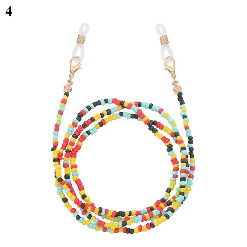 Chaîne Masque & Lunettes Bohème Perlée - Lanyard Anti-Glisse Femme