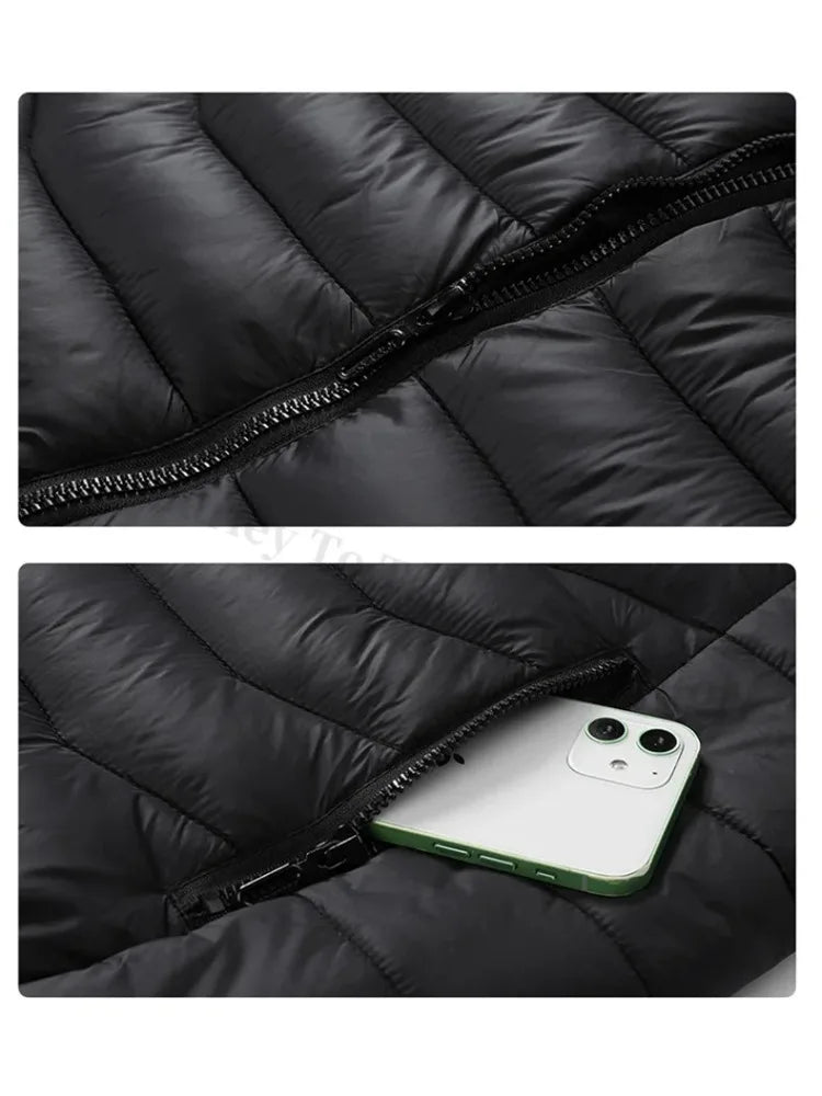 Beheizbare Herrenjacke Winter USB Elektrisch 21 Heizzonen – Selbstbeheizter Mantel Skifahren Schnee Outdoor Steppweste | Herren Premium Tech Mode
