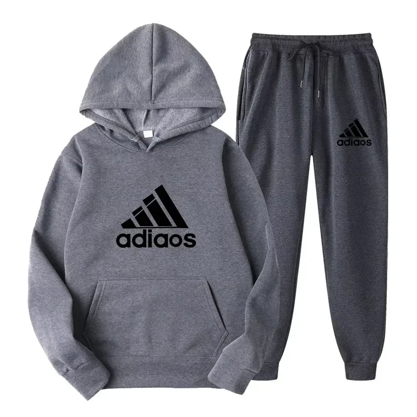 Ensemble Sport 2 Pièces Unisexe Automne Hiver – Sweat Capuche + Jogging Chaud Confortable Fitness Loisir | Mode Sportswear