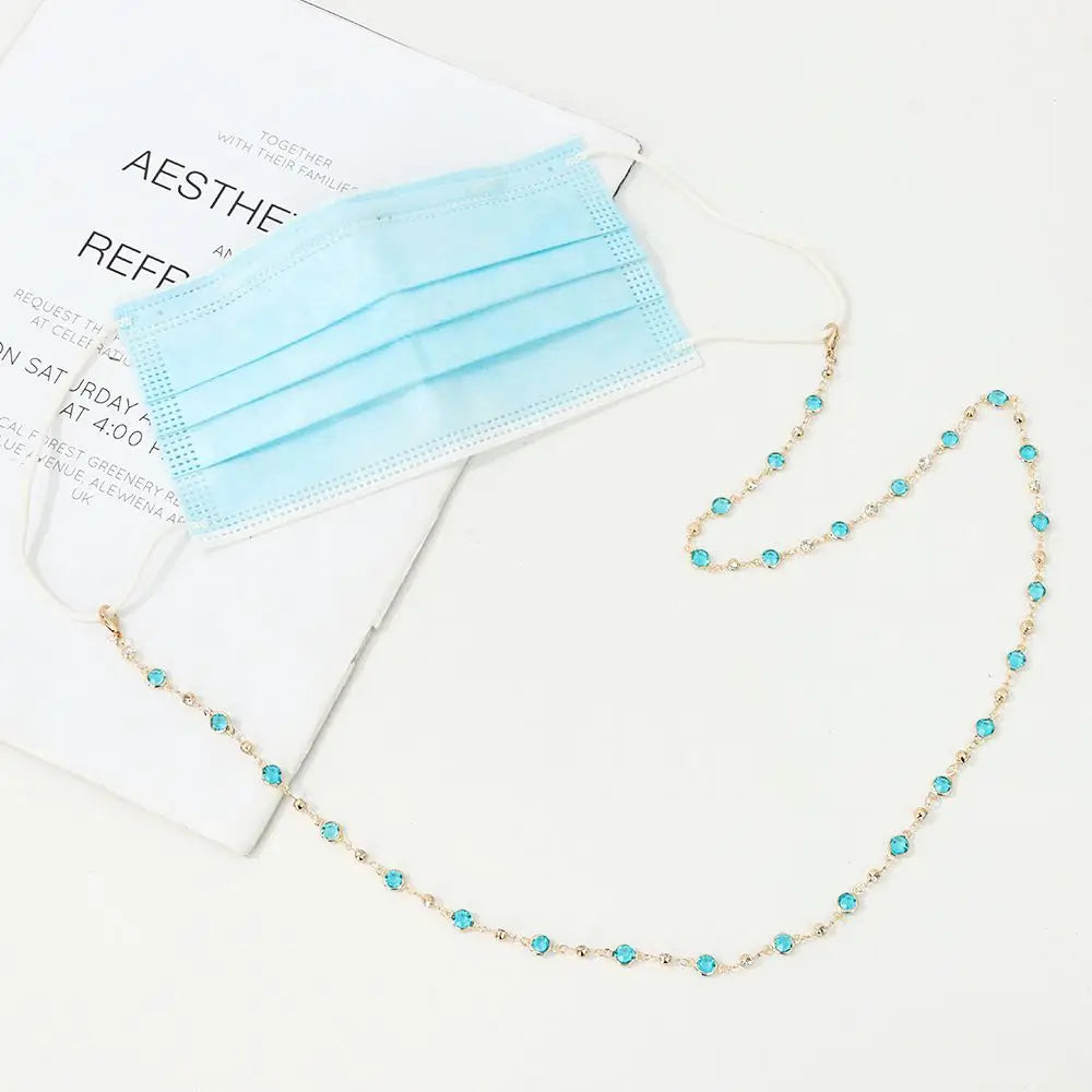 Chaîne de Lunettes Cristal Colorée – Cordon Lunettes de Soleil & Collier Tendance | Accessoire Femme