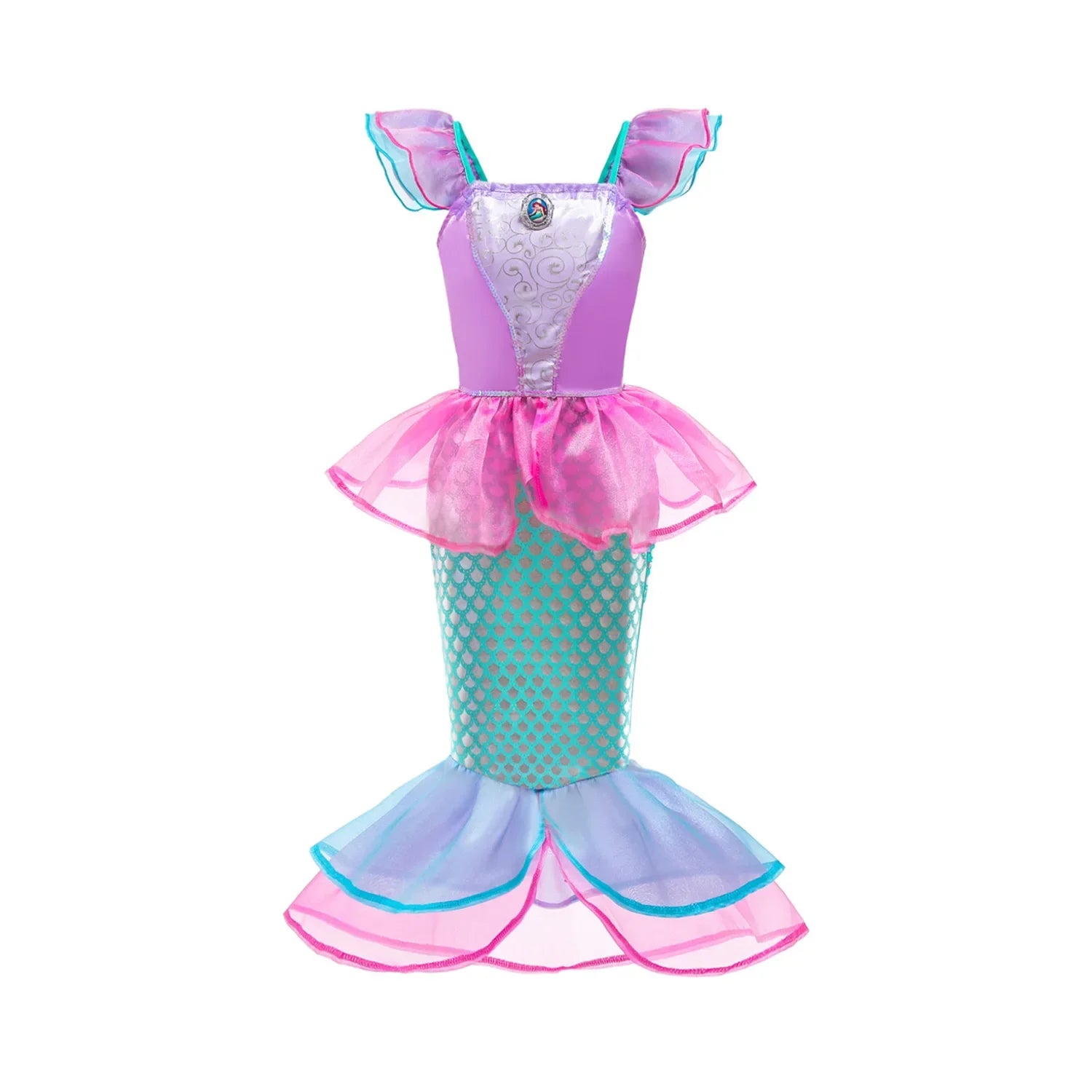 Robe Princesse Fille Déguisement Elsa Anna Ariel – Costume Carnaval Halloween Fête Cosplay Enfant