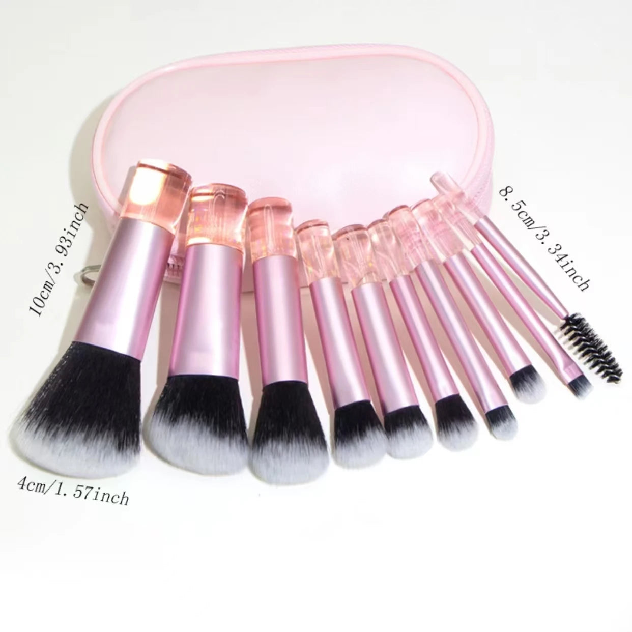 Kit 10 Pinceaux Maquillage Mini – Taille Voyage | Multicolore