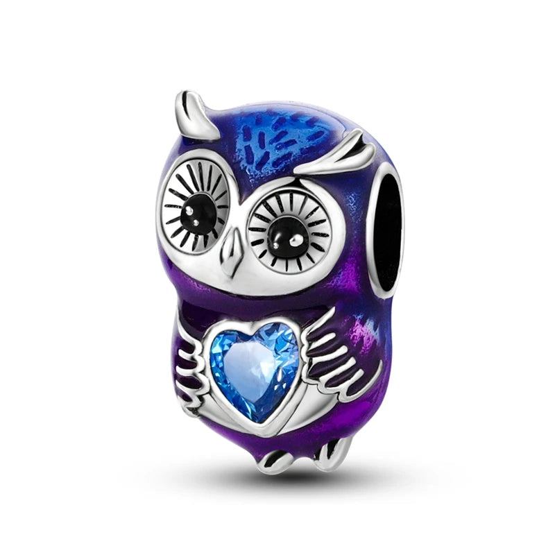 Charm Argent 925 Bleu Rotatif – Œil Démon, Main, Lune & Ciel Étoilé | Perle Pendentif Bracelet Femme | Bijou Spirituel & Mystique