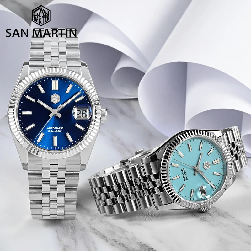 Montre Homme Luxe San Martin 36.5mm Automatique Verre Saphir Étanche 100m BGW9 – Dress Watch Fashion