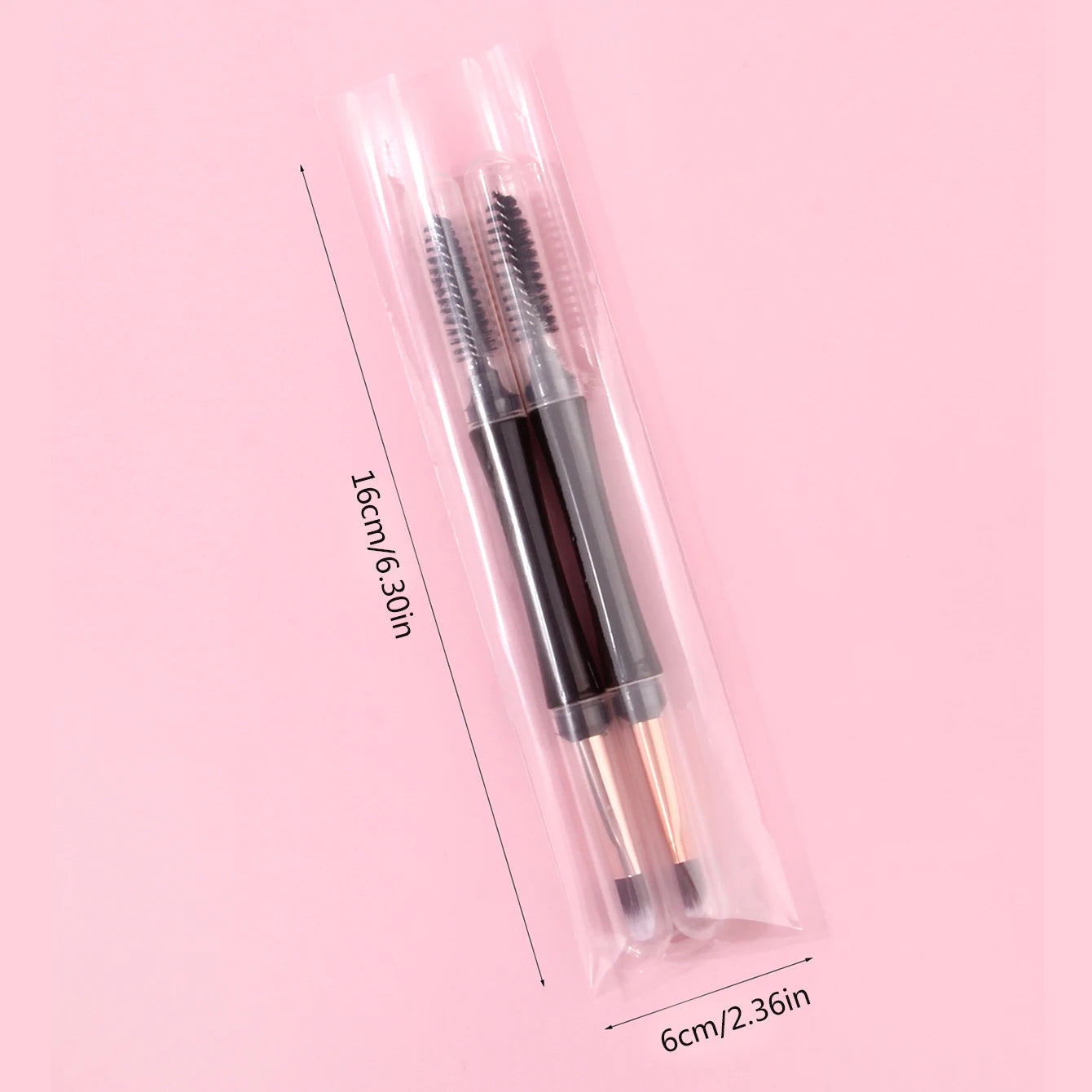 Mini Pinceau Double Embout Fards & Eyeliner – Couvercle Anti-Poussière | Microbrush Cils & Sourcils Portable