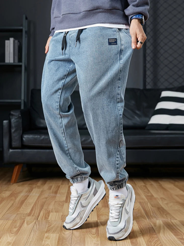Jean Jogger Homme Grande Taille 6XL 7XL 8XL Streetwear Noir Bleu Cargo Denim Élastique Coton Taper Baggy – Casual Tendance | Mode Homme XXL