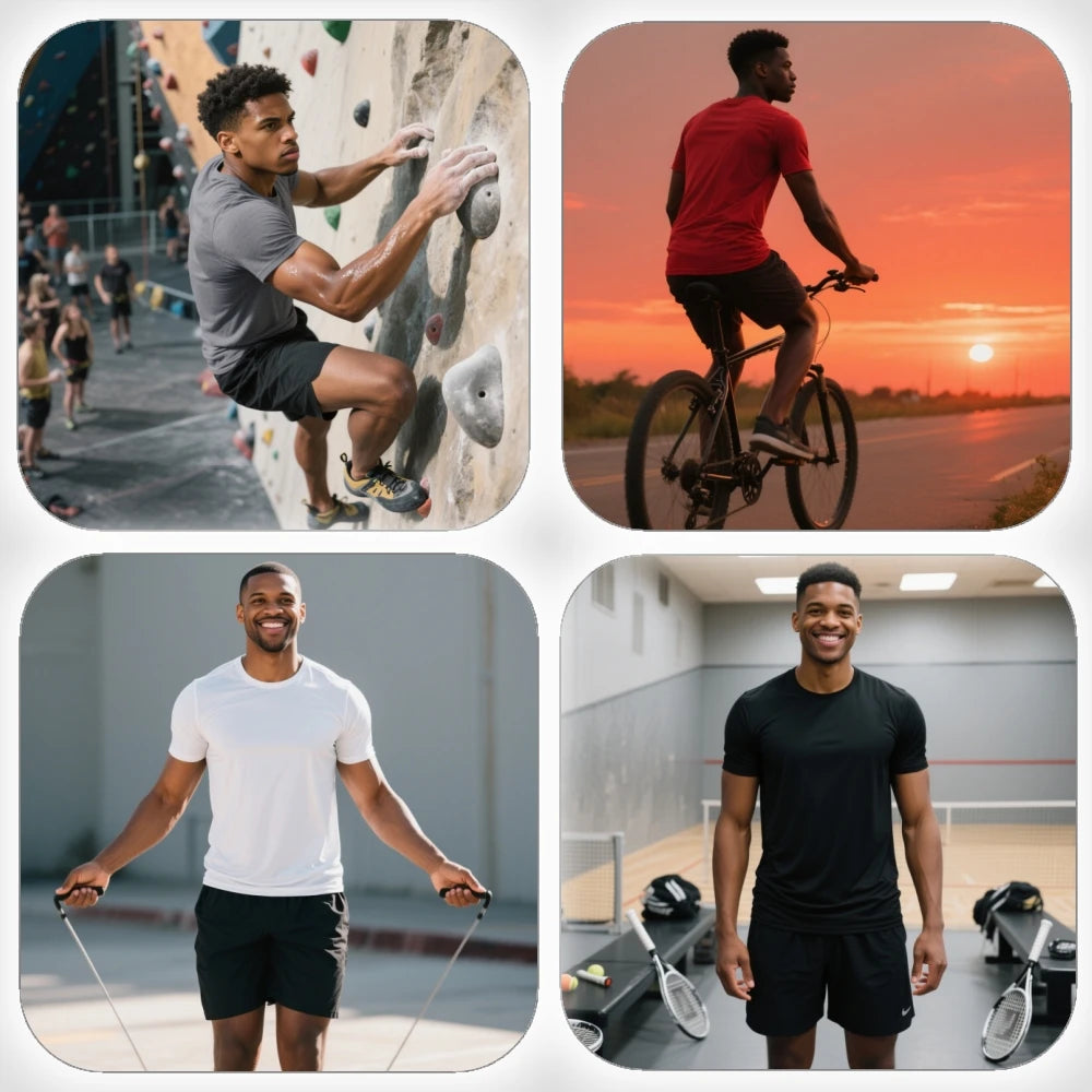 Lot 5 Sport T-Shirts Herren Schnelltrocknend Kurzarm Gym Laufen Outdoor Leicht Streetwear Fitness – 5er Pack | Premium Sport Herrenmode