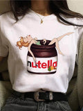 T-Shirt Femme Imprimé Nutella Kawaii Harajuku 90s – Style Coréen Cartoon Cute | Streetwear Été